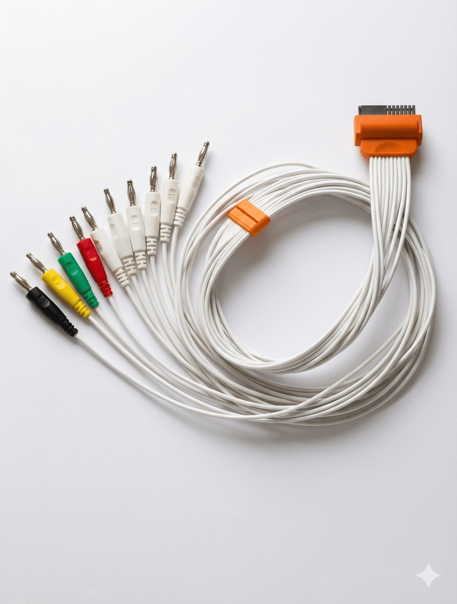 63050104 Cardioline Touchecg HD+ patiëntenkabel met bananenstekkeraansluiting 10 kabels