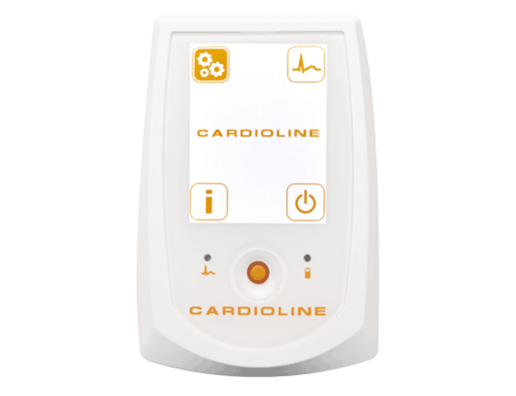 Cardioline Walk400H, productafbeelding voorkant, apparaat afgebeeld, voor 5 of 7 leads holter ecg.